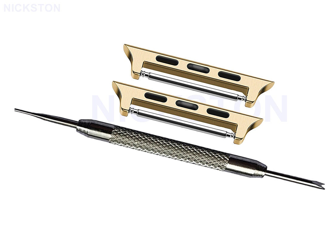 Apple Watch Band Strap Adapters Spring Bar Connectors for iWatch Ultra 2 49mm and 9 8 Series 41mm 45mm Case Rose Gold Silver Black